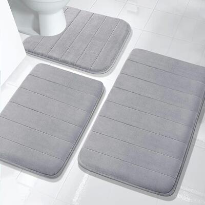 Bathroom water absorbing and anti slip striped floor mat, ca