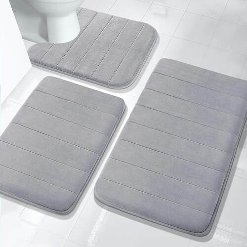 Bathroom water absorbing and anti slip striped floor mat, ca