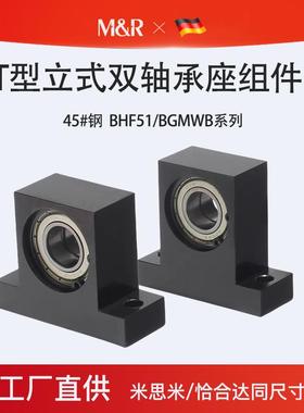 T型双轴承座BHF51立式轴承座BGMWB6002 6004 6005 6006光轴支撑座