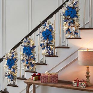 garland Christmas curtain hangings decorations stair