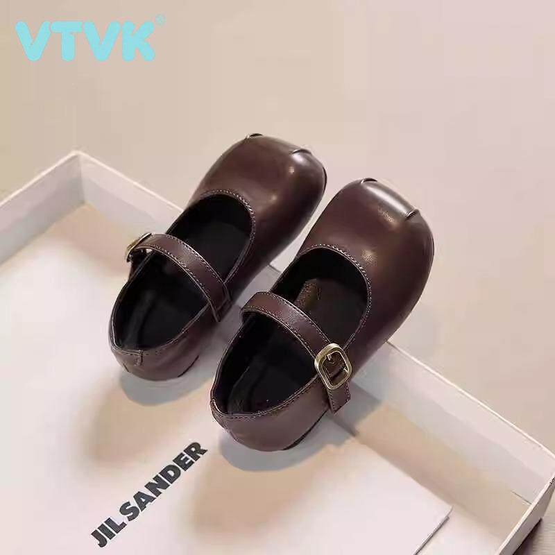 VTVK女童皮鞋春秋儿童玛丽珍公主鞋2025新款女孩软底真皮平底单鞋