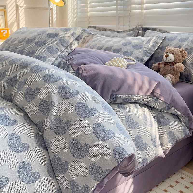 新款新款暖全棉磨毛四件套套床四上用品件冬季加厚保被套床单床笠
