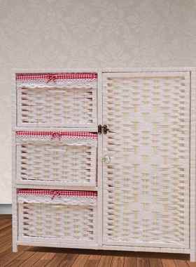 人整8体床头柜柜宝FKB宝衣柜柜白色衣多层95收藏书柜藤编5大玩具