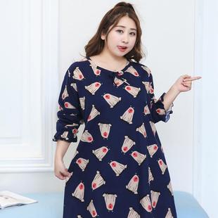 毛棉OYF長袖 0182春季 新品 大睡家居服女可愛磨碼 圓領(lǐng)套頭女袍