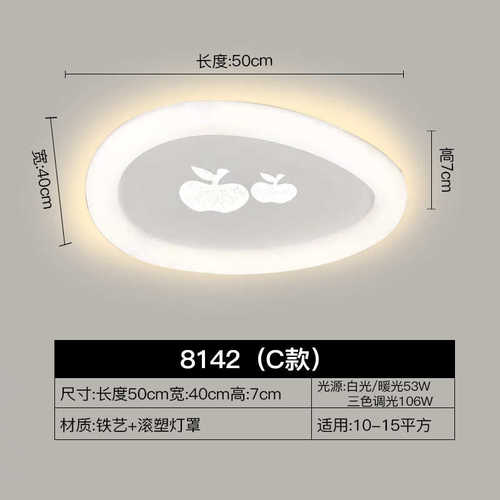 灯具风房主家用儿童现代北欧新款吸顶灯简约房间房书卧室led奶油