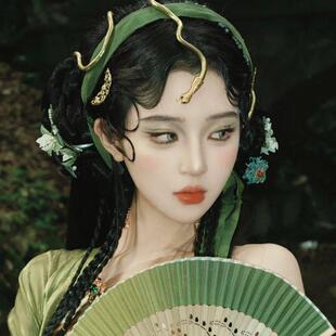 古风头饰蛇形发饰额饰可调节项炼青蛇白蛇闺蜜拍照配饰张曼玉同款