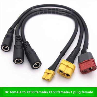 Xt60 xt30t母头转Dc5.5*2.1/2.5Mm母头视频眼镜电池充电转接线