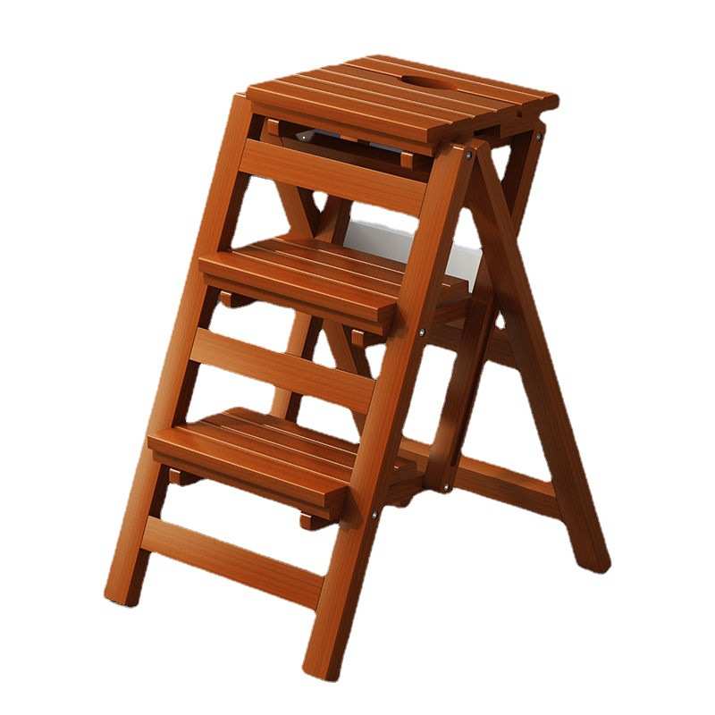 梯椅家用实木免安装梯凳折叠台阶脚踏四步登高梯子多功能两用凳子