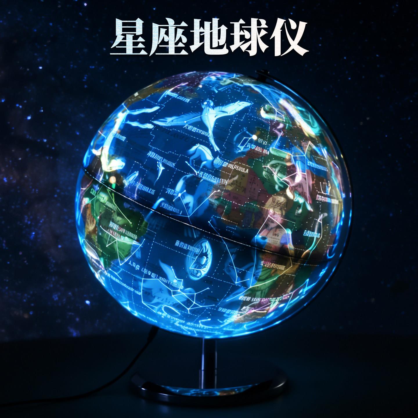 星座地球仪LED发光天文球桌面装饰中英文教学仪器智能AR儿童启蒙