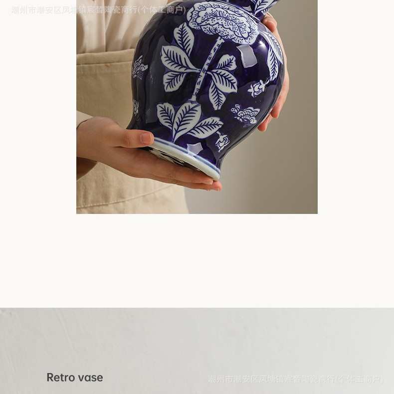 新中式陶瓷花瓶青花瓷客厅玄关插花器桌面居家摆件花瓶