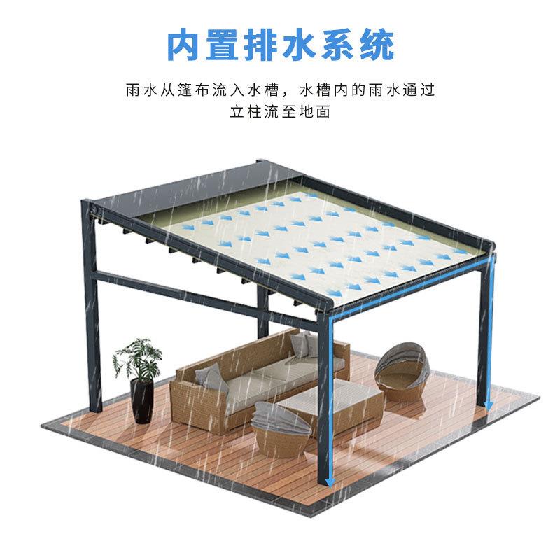 伸缩天幕电动折叠设计户外阳台铝合金遮阳篷隔热雨棚首选伸缩式