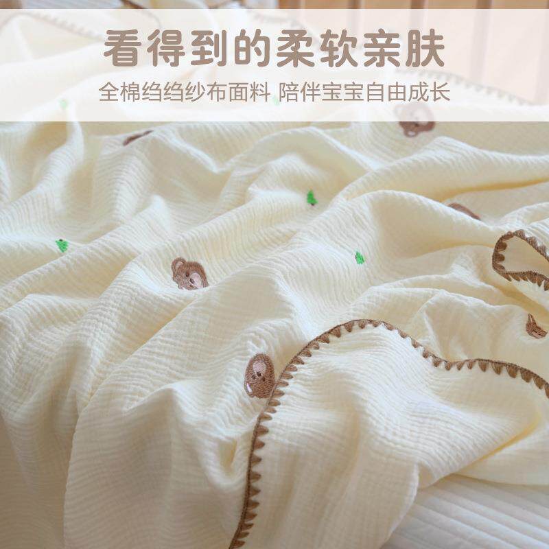 新生儿童纯棉a类盖毯宝宝六层纱布毯子幼儿园儿童推车午睡毯浴巾