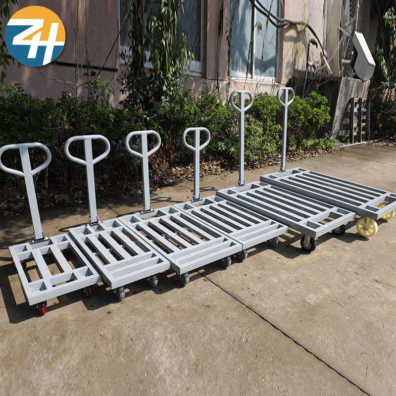 供应加厚折叠便携式手拉拉货车 家用拉杆行李拖货银方管平板推车