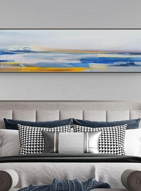 天际现代抽象风格卧室装饰画橙色粉色蓝色小鱼墙画床头客厅挂画