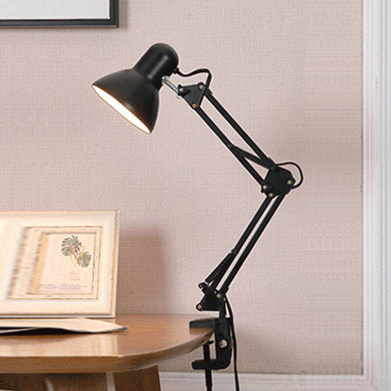 台灯护眼氛围灯夜灯大学生书桌宿舍阅读学习灯插电式长臂美式台灯