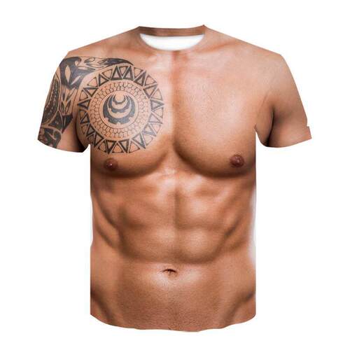 Fun muscle-mimicking streetwear tops and t-shirt肌肉模彷T-恤 - 封面
