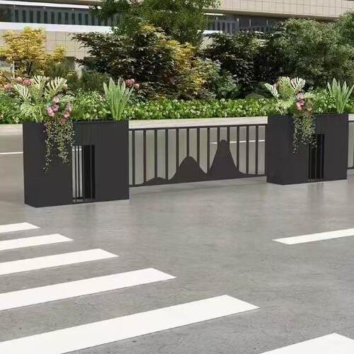 户外花箱护栏组合隔离栏停车场不锈钢铁艺市政道路景观花坛售楼部