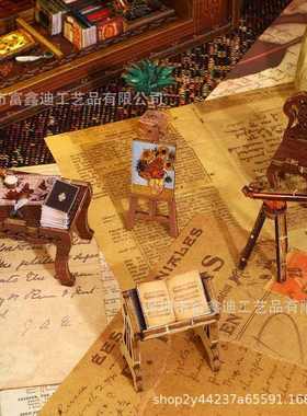 Book Nook Kit with LED Light 3D DIY迷你娃娃屋套装