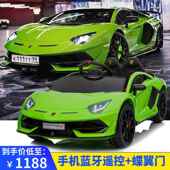 高档兰四博基尼儿童电动人车超大号轮遥控宝孩宝汽车小玩具车可坐