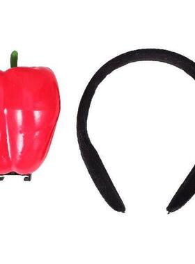 Red Bell Pepper Headb 3D Simulation Food Headdress Hair