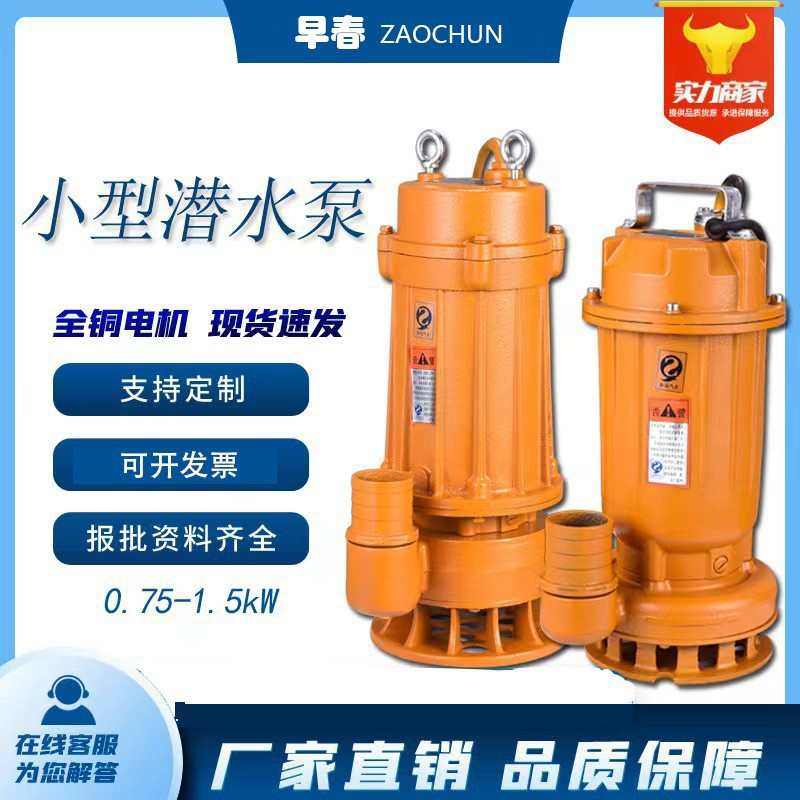 泵工业用地下室堵塞无排污污水铸铁泥浆家用潜水三相小型单相抽电