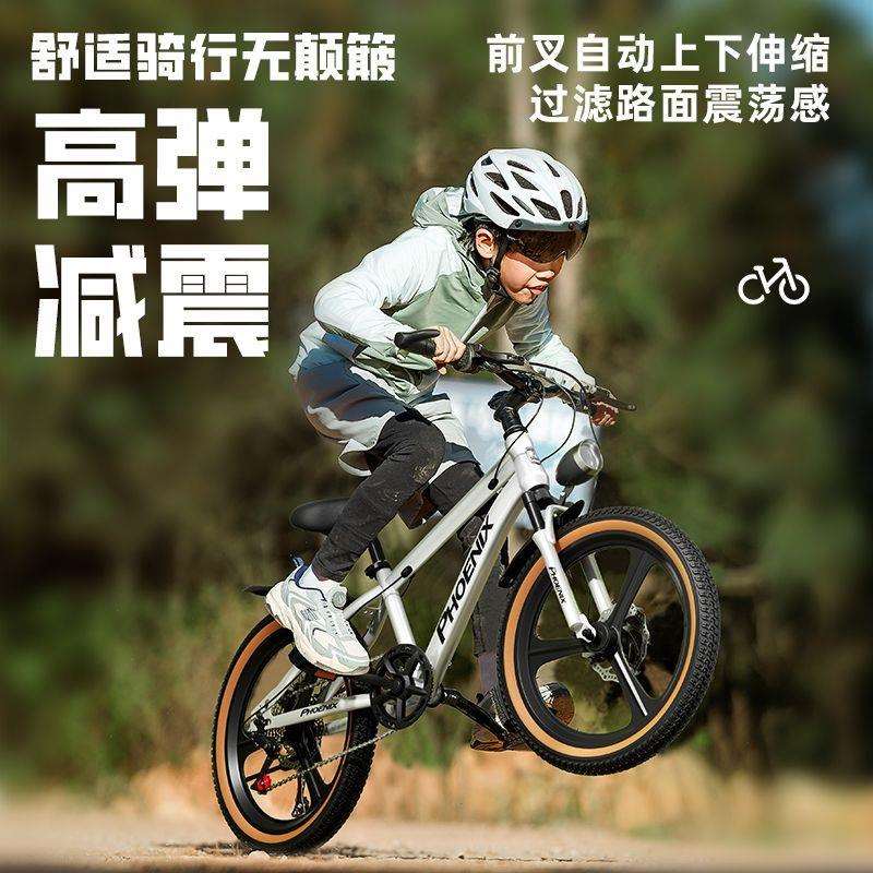 Ehd儿童自行车6到12岁碟刹避震男孩学生脚踏山地变速自行车单