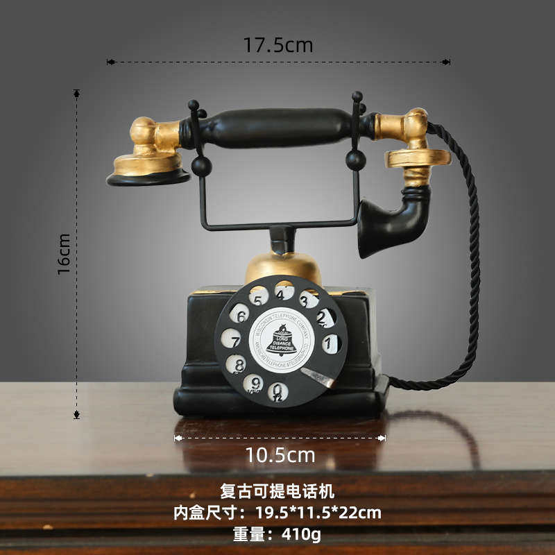 创意复古民国电话机模型摆件客厅家居酒吧老式怀旧物件装饰品