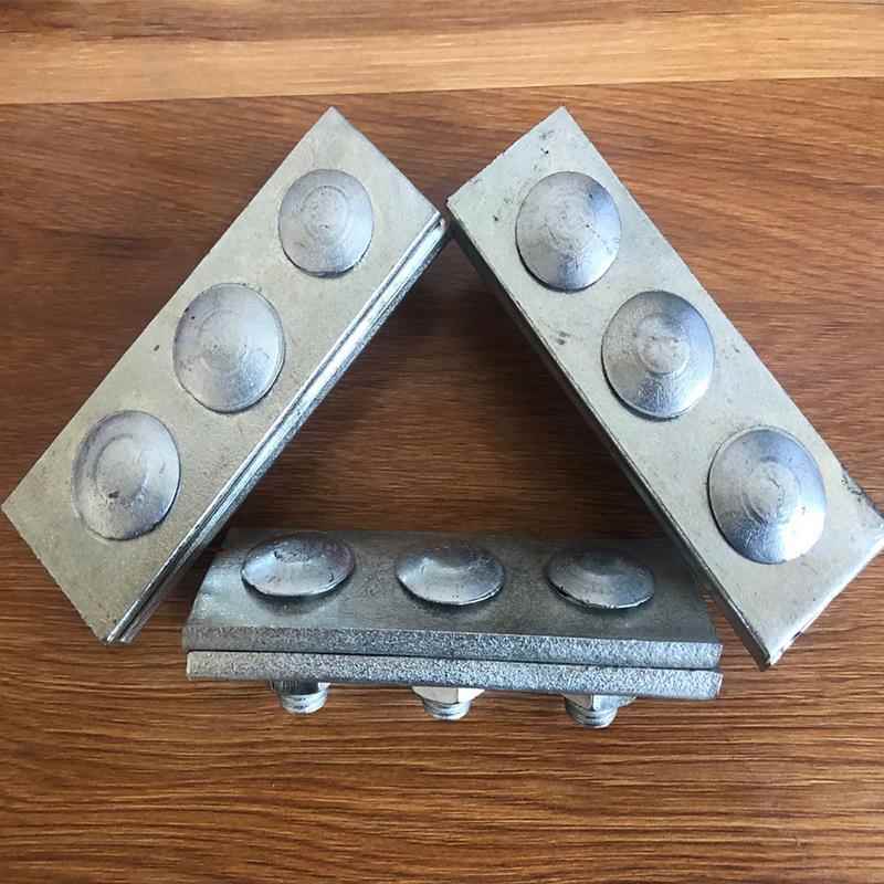 镀锌三眼单槽夹板3眼双槽夹板镀锌钢丝圈夹板单眼接地线夹板