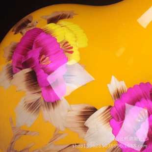 景德镇陶瓷中国摆件花瓶家居瓶装饰品红牡丹黄色批发批发现代赏