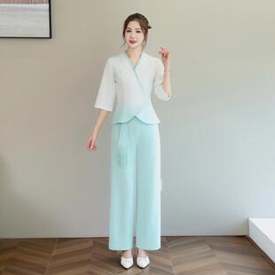 采耳按摩技师工作服装 女足浴酒店中式 美容养生馆套装 2024秋冬新款