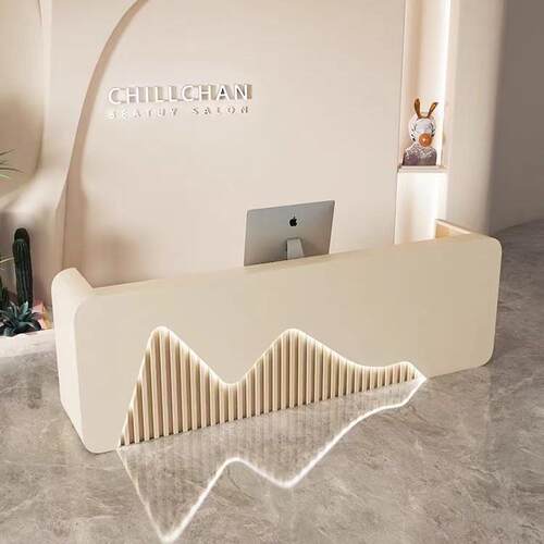 美容院服装店收银台简约现代烤漆公司前台接待台咨询大厅柜台吧台