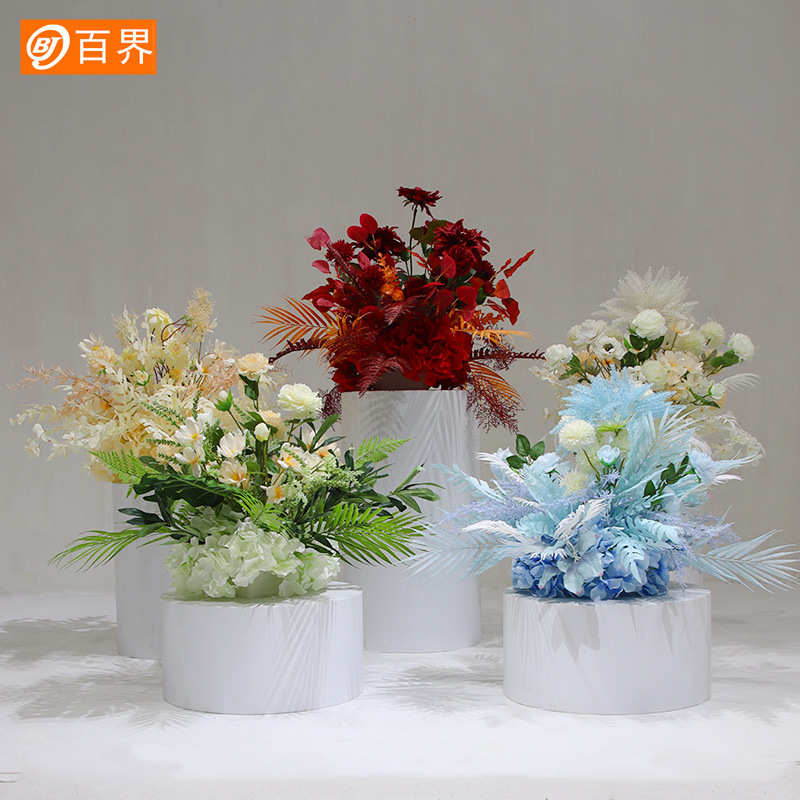 百界仿真花花排t台舞台地排花路引花婚礼装饰布置道具婚庆成品花