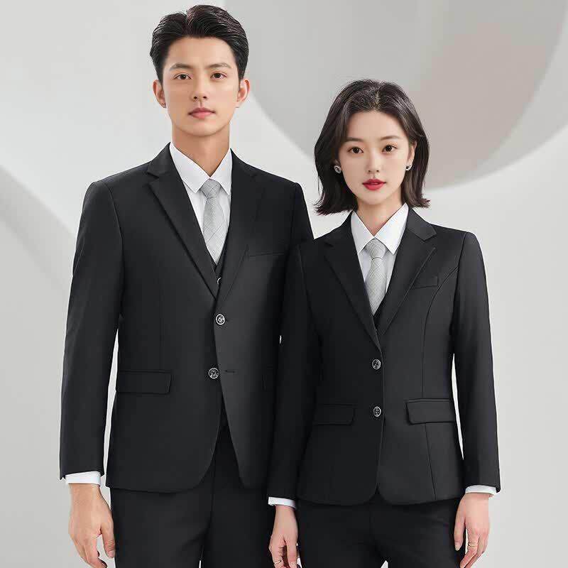 秋冬团体服团队正装西服女款商务职业装4S店服团购