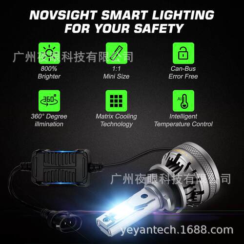 NOVSIGHTN37bayA500-N37新品照明灯60W22e000M汽车LLED大灯