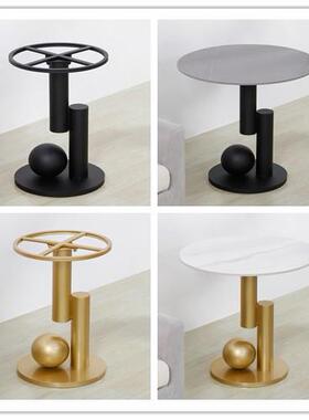 A6T轻奢铁艺桌腿支架茶几边几腿大理石岩板圆形餐桌腿洽谈桌子腿