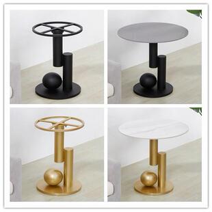 A6T轻奢铁艺桌腿支架茶几边几腿大理石岩板圆形餐桌腿洽谈桌子腿