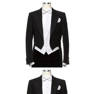 正品 身伴郎新郎结礼服主持服人歌手演出服六件修套婚定 燕尾男韩版