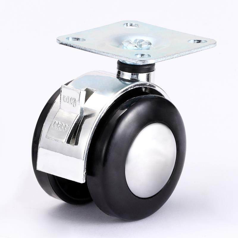 2寸合金万向轮M8丝牙转椅轮音箱家具柜子脚轮平板静音轮子茶几轮