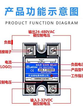 JGX-1 D4840 48252 460 4880 4D8100 SSR-480DA 5A单相固态继电器