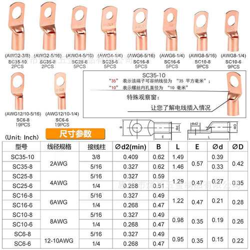 跨境160PCS盒装 SC窥口铜鼻子接线端子铜线耳/红黑热缩管套装