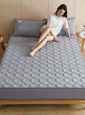 A类水纯棉洗棉床笠全棉织色夹棉床防滑罩固YMF-008定床垫保护全包