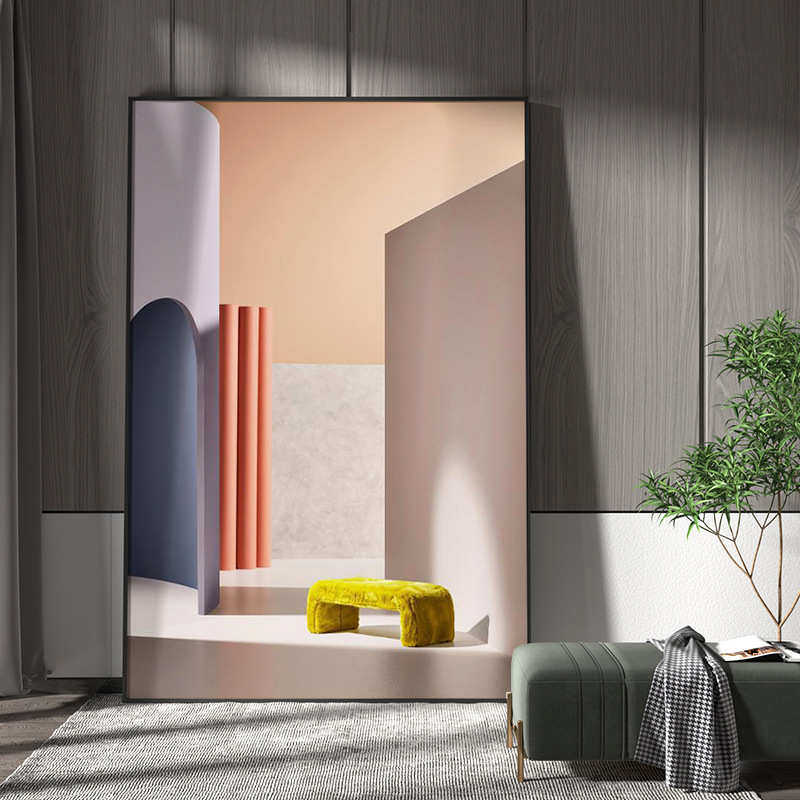 大尺寸落地画客厅玄关装饰画莫兰迪简约空间背景室内墙壁竖版挂画