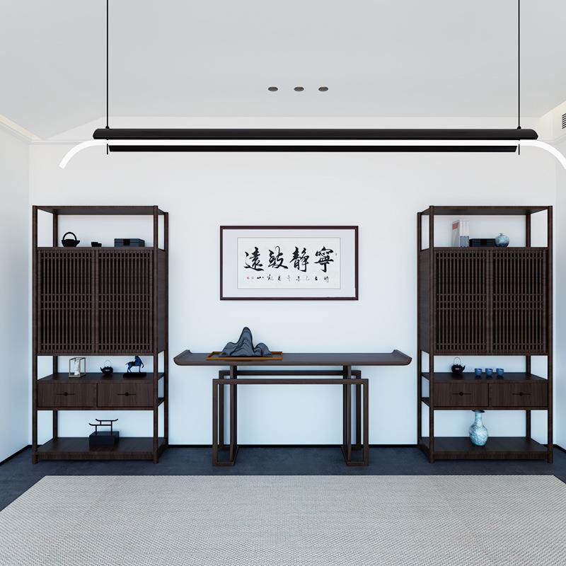 新中式实木多宝阁博古架书房书架茶叶展示柜收藏陈列柜实木隔断
