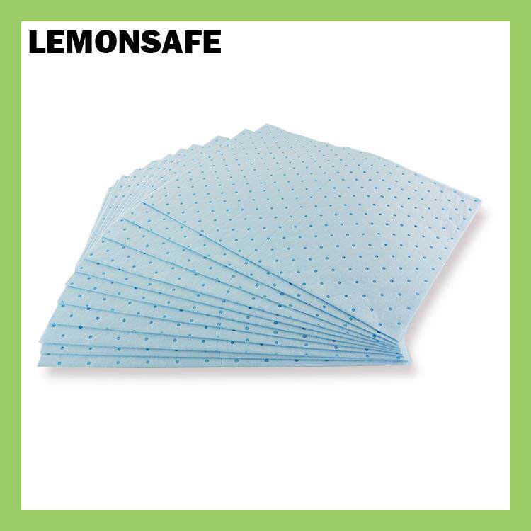 LEMONSAFE化学品吸附棉轻量级万用吸附棉片蓝色化学吸液棉片