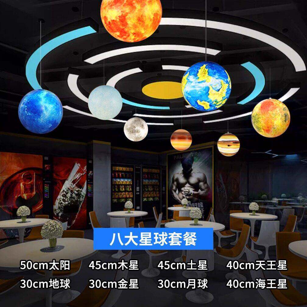 星球灯吊灯地球灯八大行星装饰灯星空灯清吧店铺民宿幼儿园月球灯