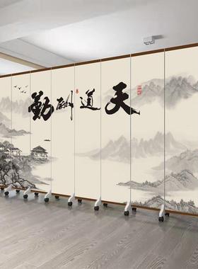 高端实屏中式屏风隔断客风厅卧室遮挡玄关可木移80712公动折叠墙