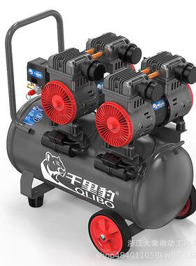 DX16-021680W×2-50L移动空气压缩机小型低噪无油空压机充气