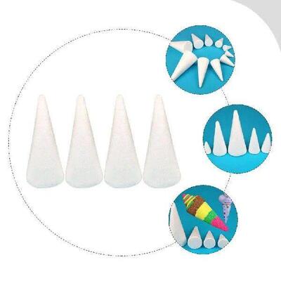 Foam Cones 4 Pcs White DIY Craft Supplies Safe Material