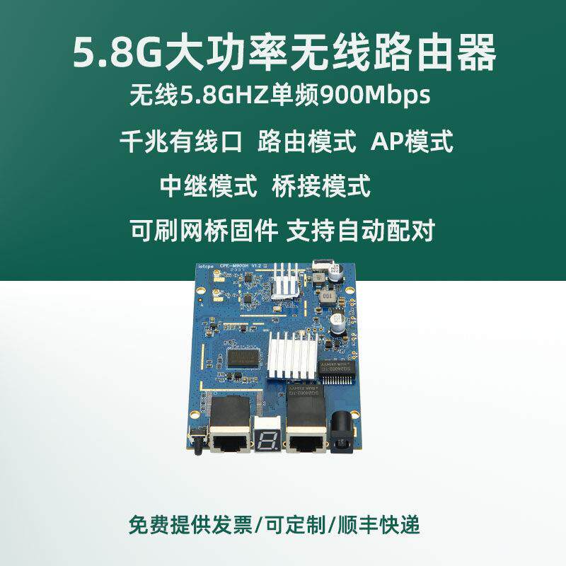 迷你小型2口无线路由器千兆有线上网5G大功率900M网桥中继器AP