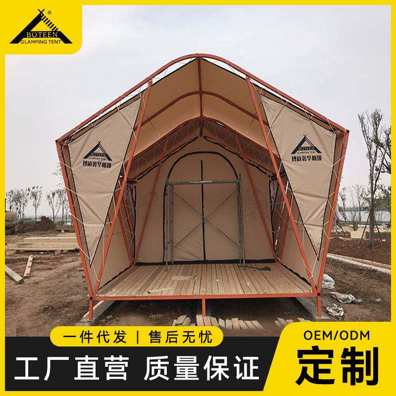 新款酒店帐篷户外露营钢构抗风防雨牛津布网红民宿野营大帐篷